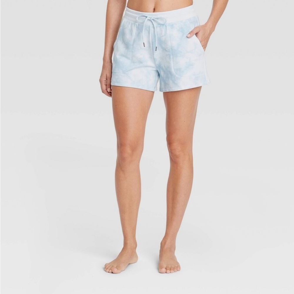 Target Light Blue Tie Dye Plush Fleece Shorts